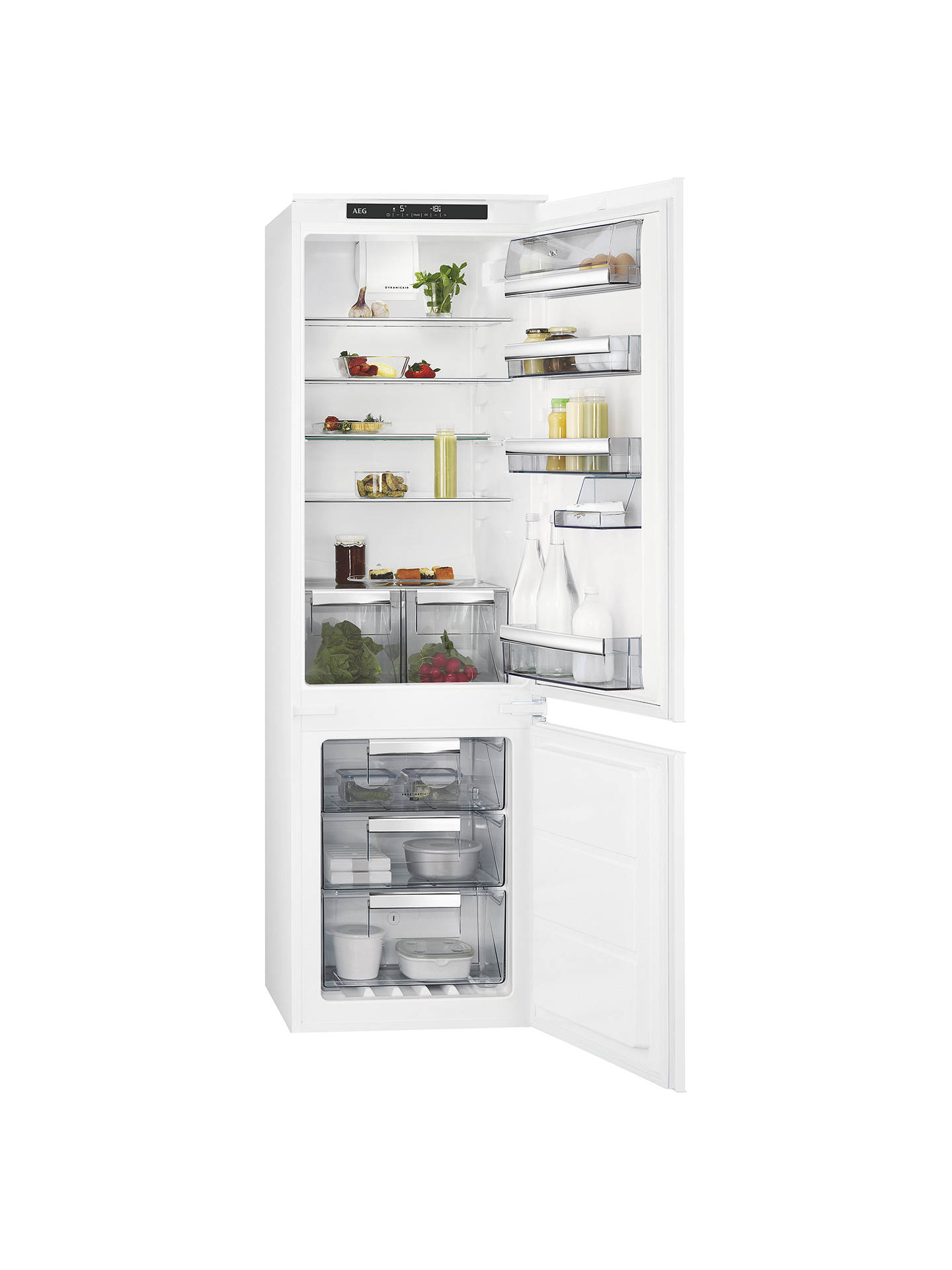 Buy AEG SCE81816TS Integrated Fridge Freezer, A+ Energy Rating, 54cm Wide, White Online at johnlewis.com