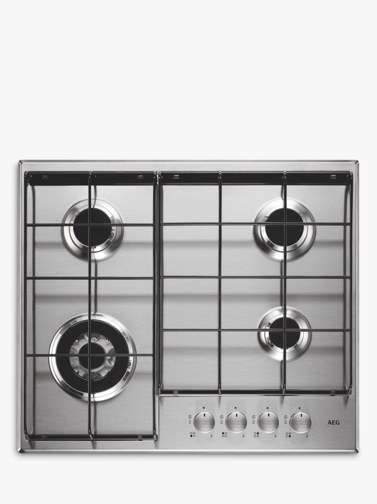 AEG HG644351SM Integrated Gas Hob, Stainless Steel