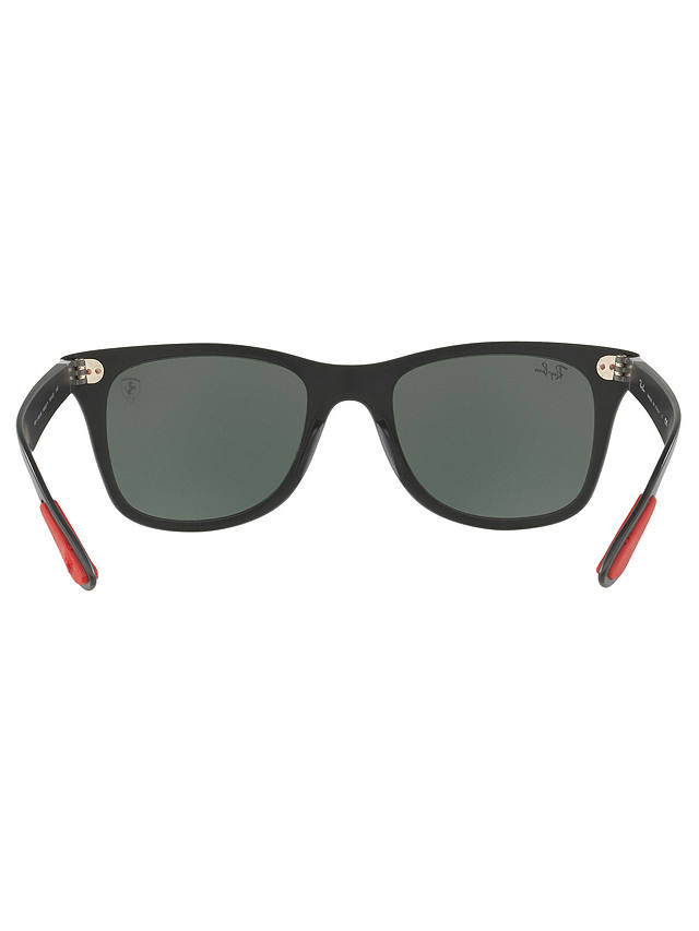 Ray-Ban RB4195M Scuderia Ferrari Wayfarer Sunglasses, Black/Dark Green