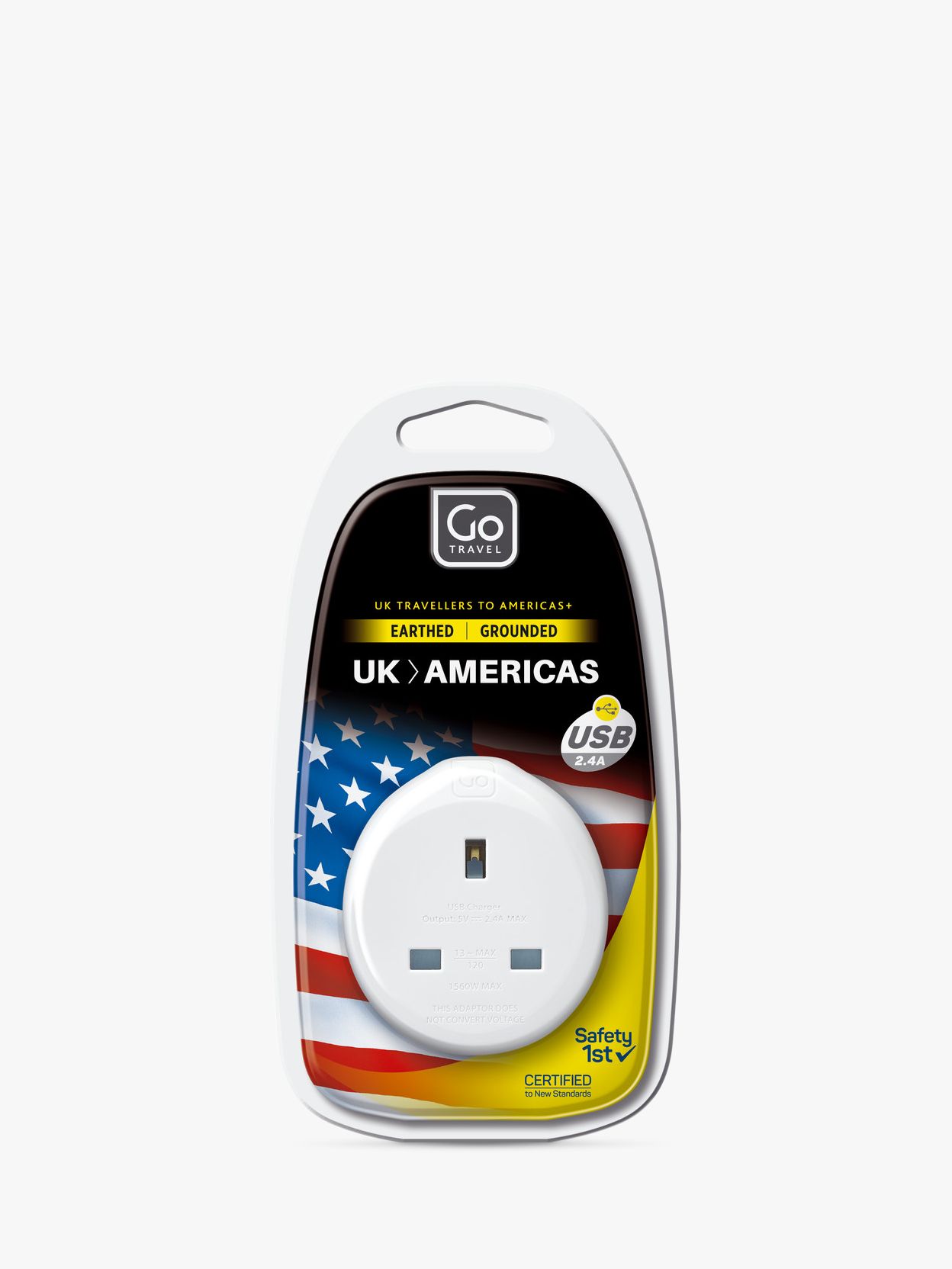 Go Travel USB UK to USA Travel Adaptor