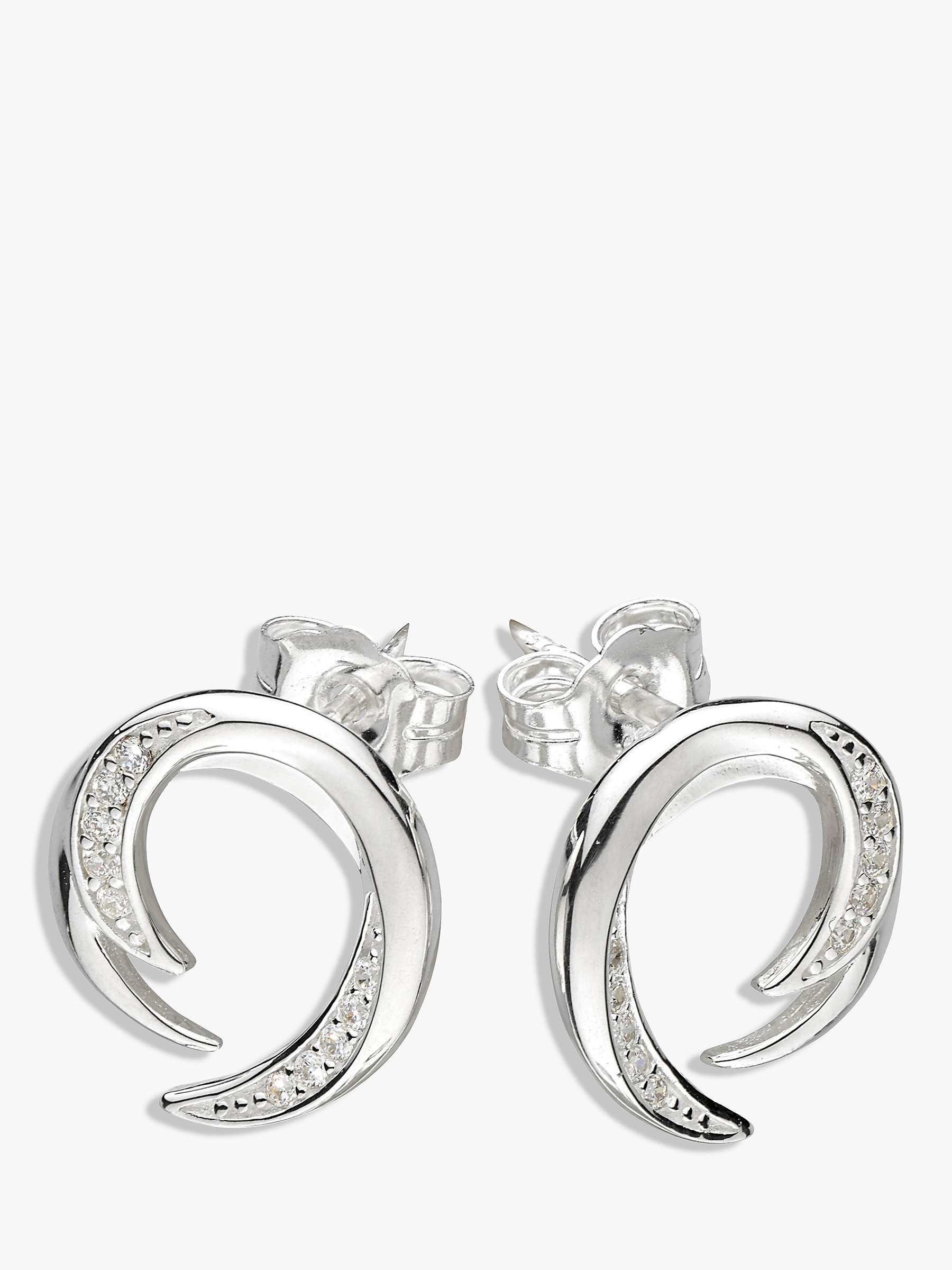 Buy Kit Heath Twist Cubic Zirconia Stud Earrings, Silver Online at johnlewis.com