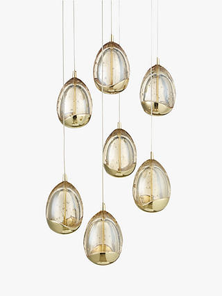 John Lewis & Partners Droplet 7 Light LED Ceiling Light, Gold