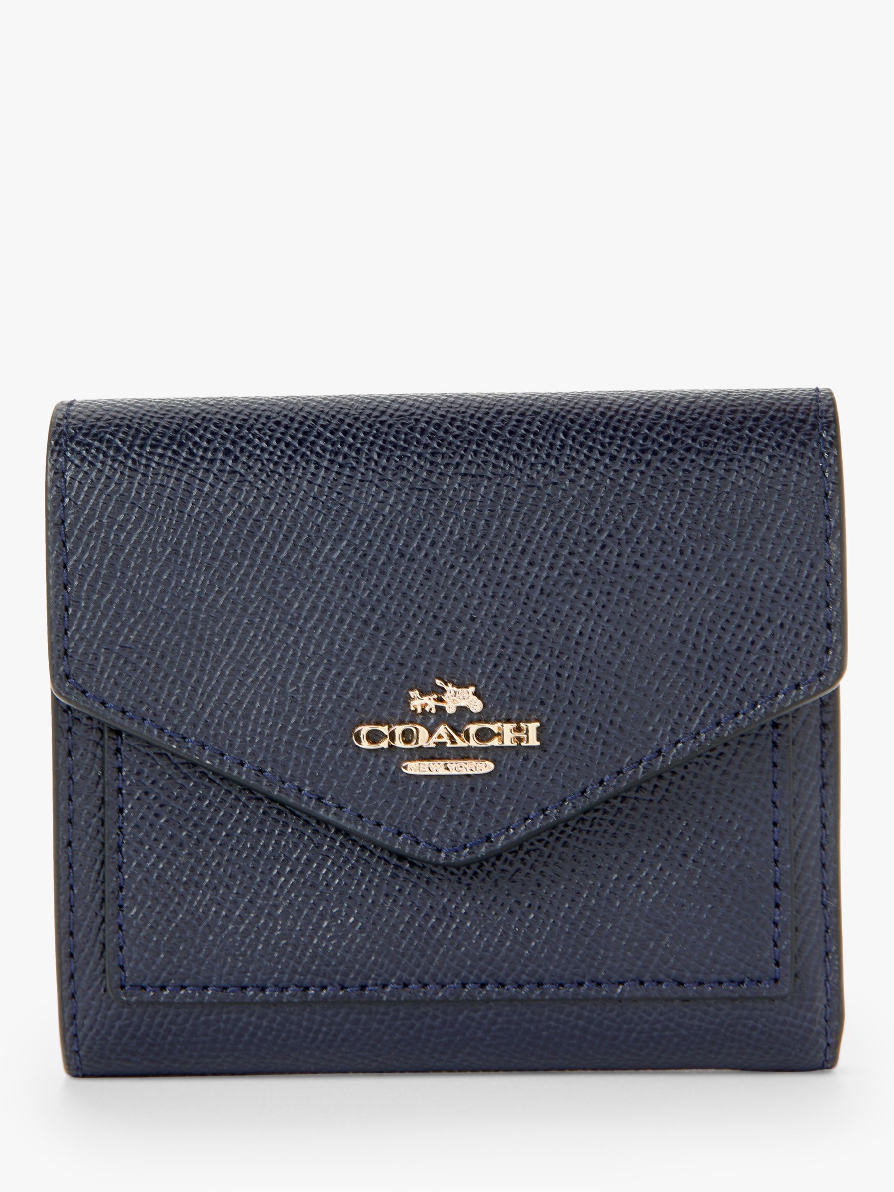 small navy leather purse