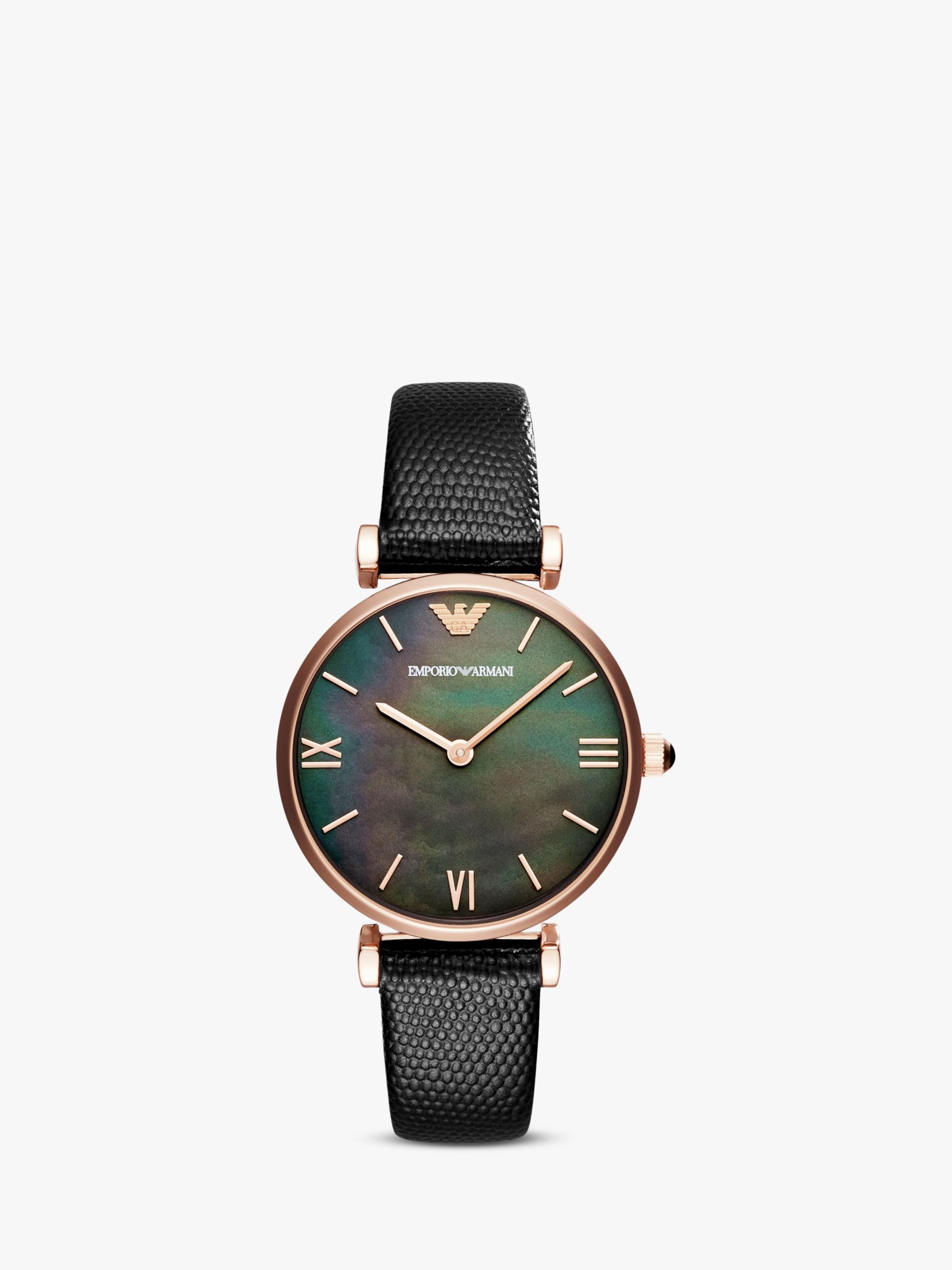 Mother of Pearl Leather Strap Watch 