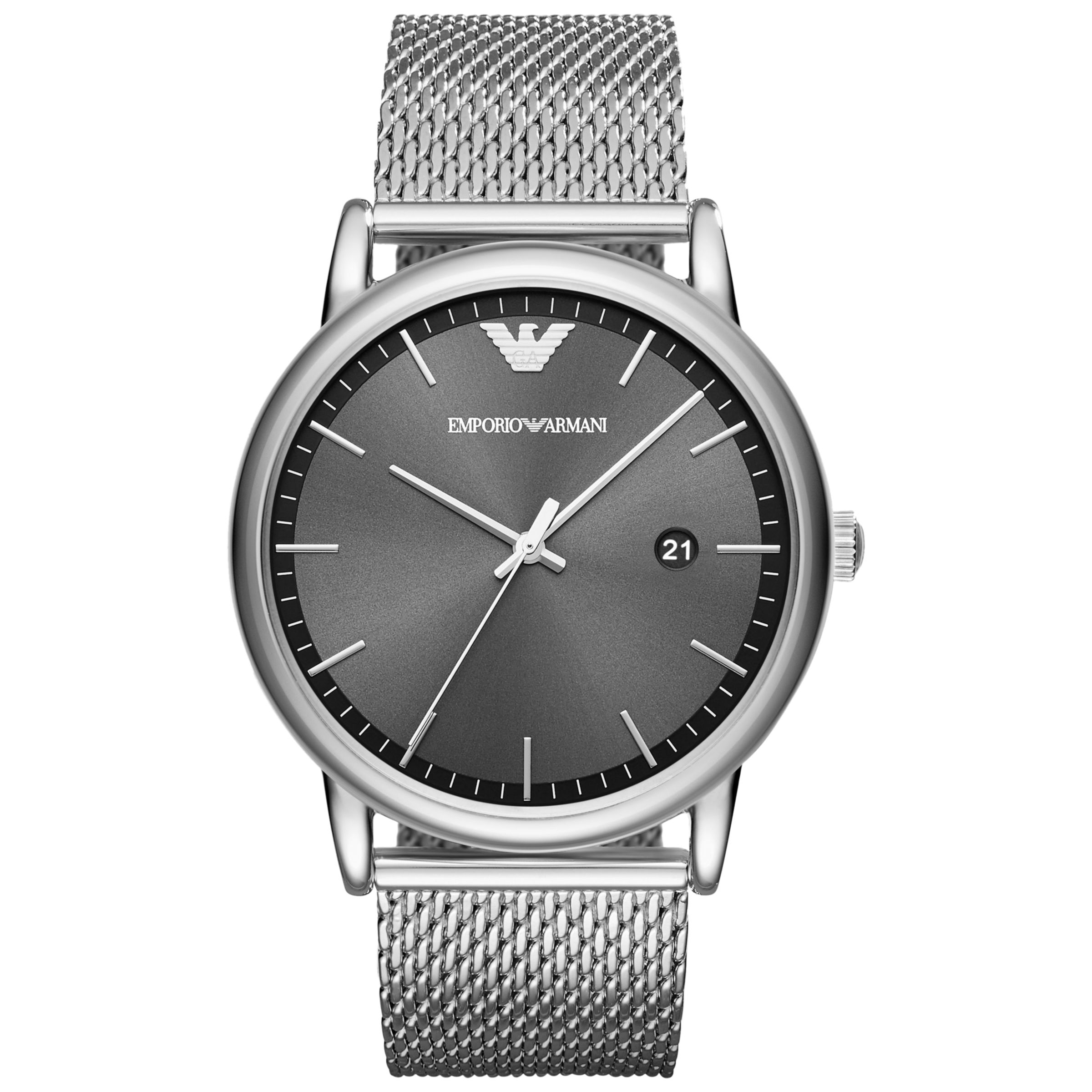 Date Bracelet Strap Watch, Silver/Grey 