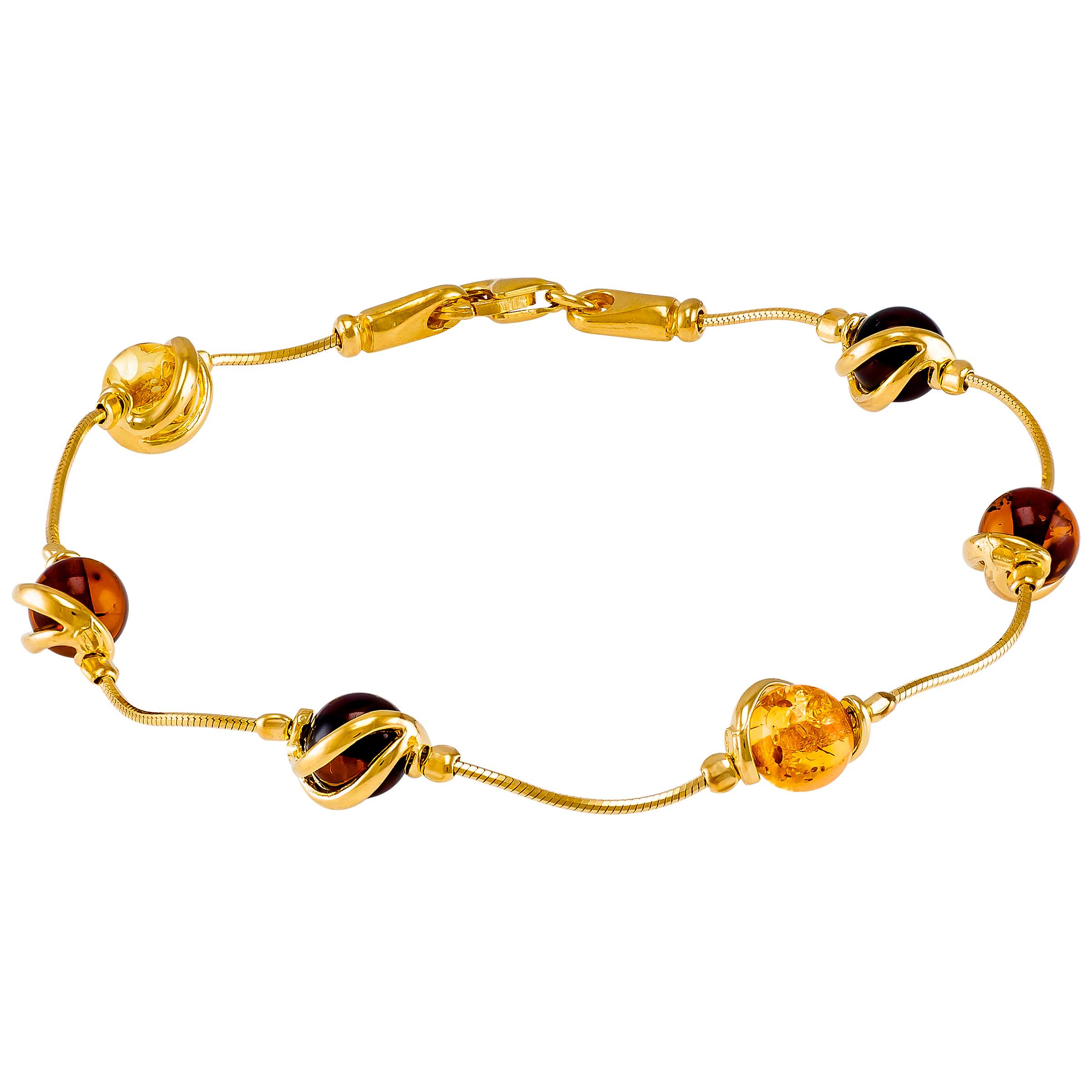 Buy Be-Jewelled Cabochon Amber Snake Chain Bracelet, Multi Online at johnlewis.com