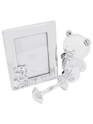 John Lewis & Partners Silver Plated Teddy Gift Set