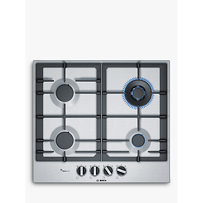 Bosch PCH6A5B90 FlameSelect Gas Hob, Stainless Steel
