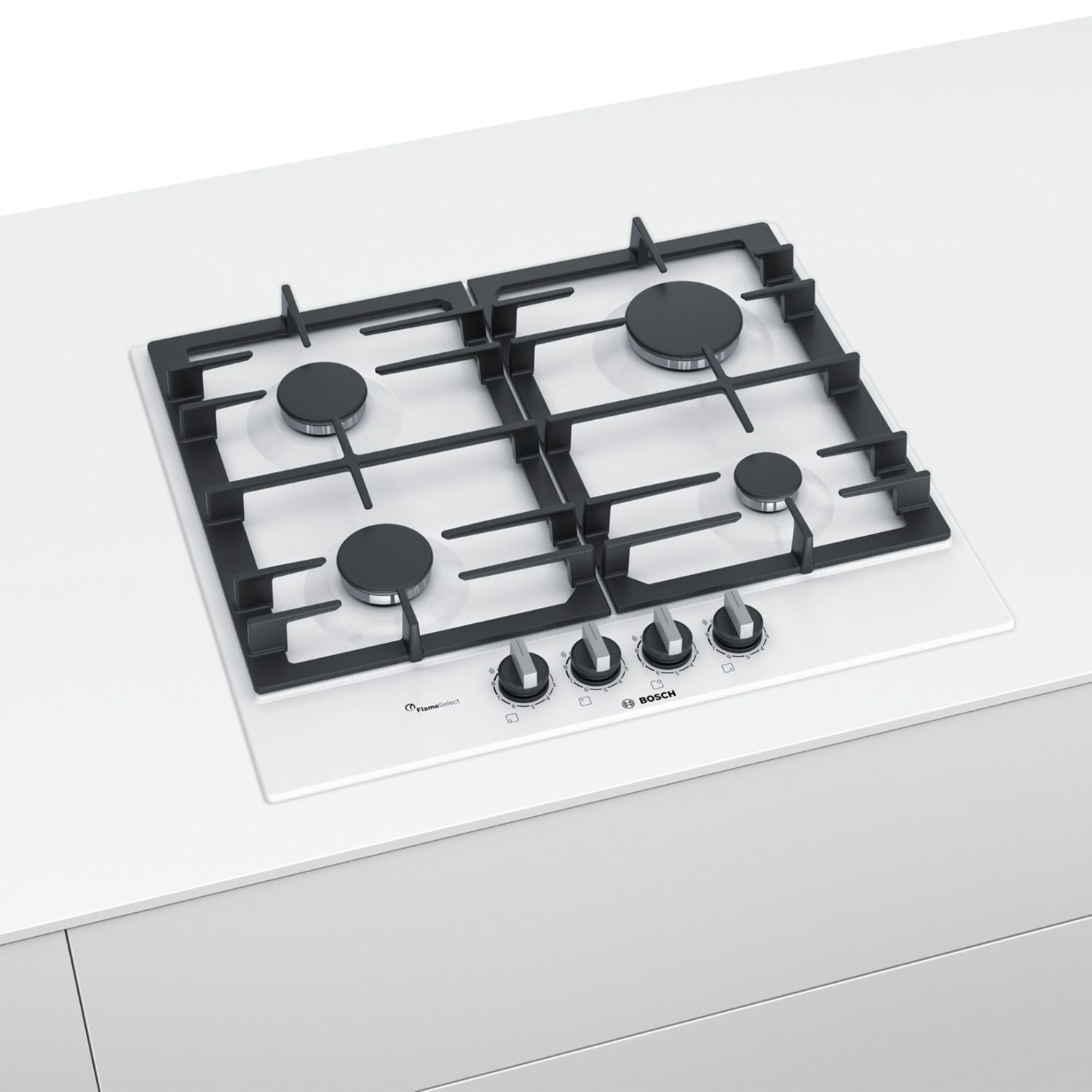 Bosch PCP6A2B90 FlameSelect Gas Hob, White