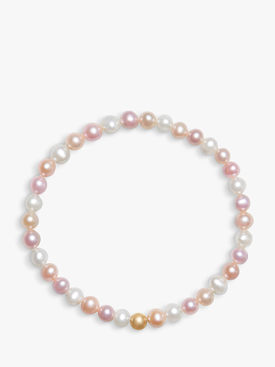 A B Davis 9ct Gold Pearl Bracelet, Pink