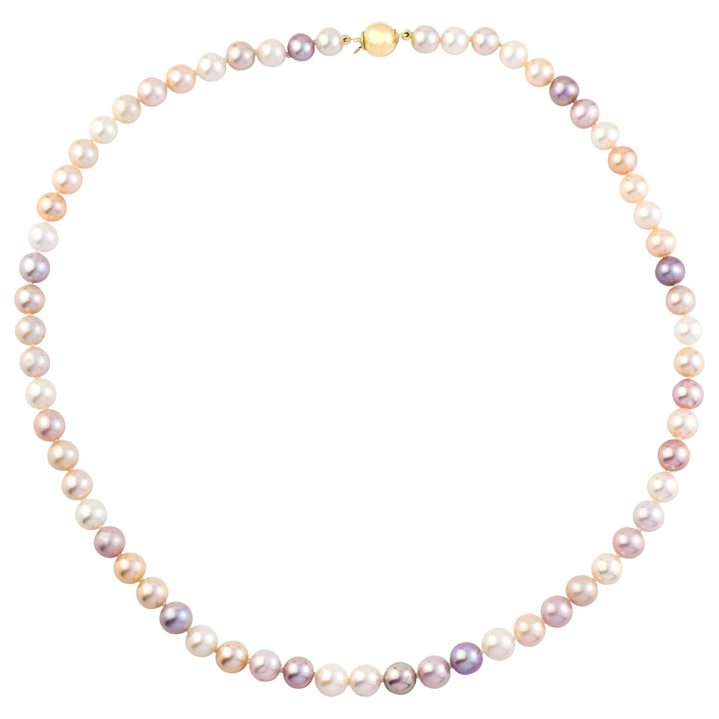 Buy A B Davis 9ct Gold Pearl Necklace, Multi Online at johnlewis.com