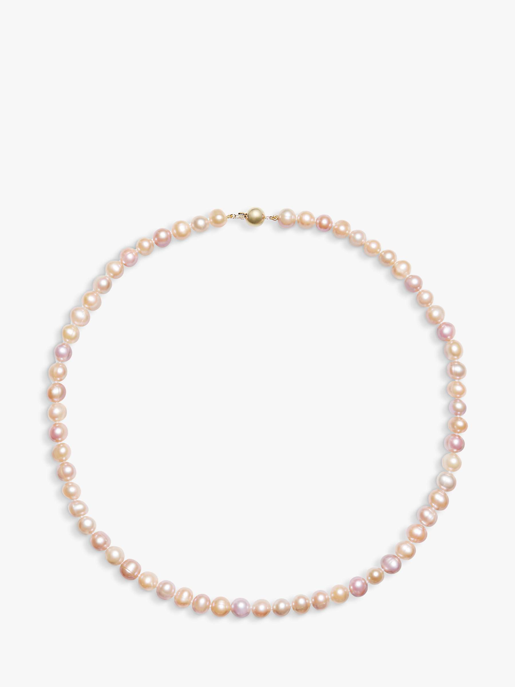 Buy A B Davis 9ct Gold Pearl Necklace, Multi Online at johnlewis.com