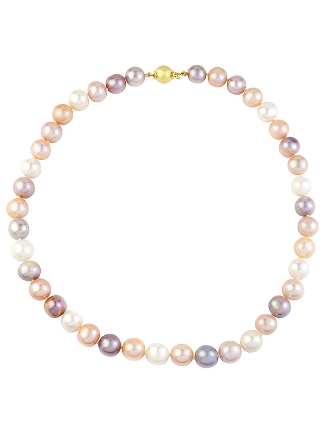 A B Davis 9ct Gold Pearl Necklace, Blush/Multi