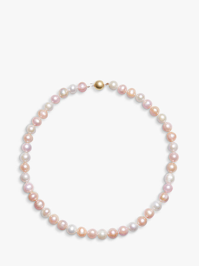 A B Davis 9ct Gold Pearl Necklace, Blush/Multi