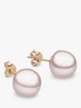 A B Davis 9ct Gold Freshwater Pearl Stud Earrings, Pink