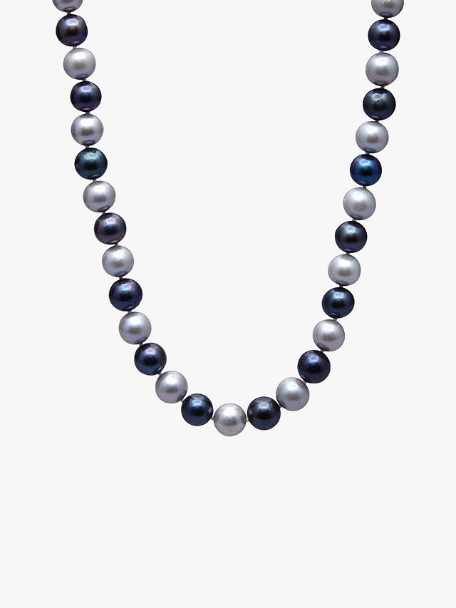 A B Davis 9ct Gold Pearl Necklace, Black/Grey