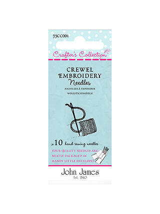 John James Crafters Crewel Collection Embroidery Needles, Pack of 10