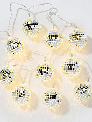 Talking Tables Glitterati LED Disco Ball Lights, Silver