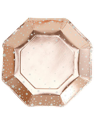 Ginger Ray Rose Gold Star Plate, Pack of 8