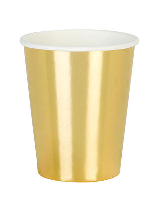 Talking Tables Solid Gold Paper Cups, Pack of 8
