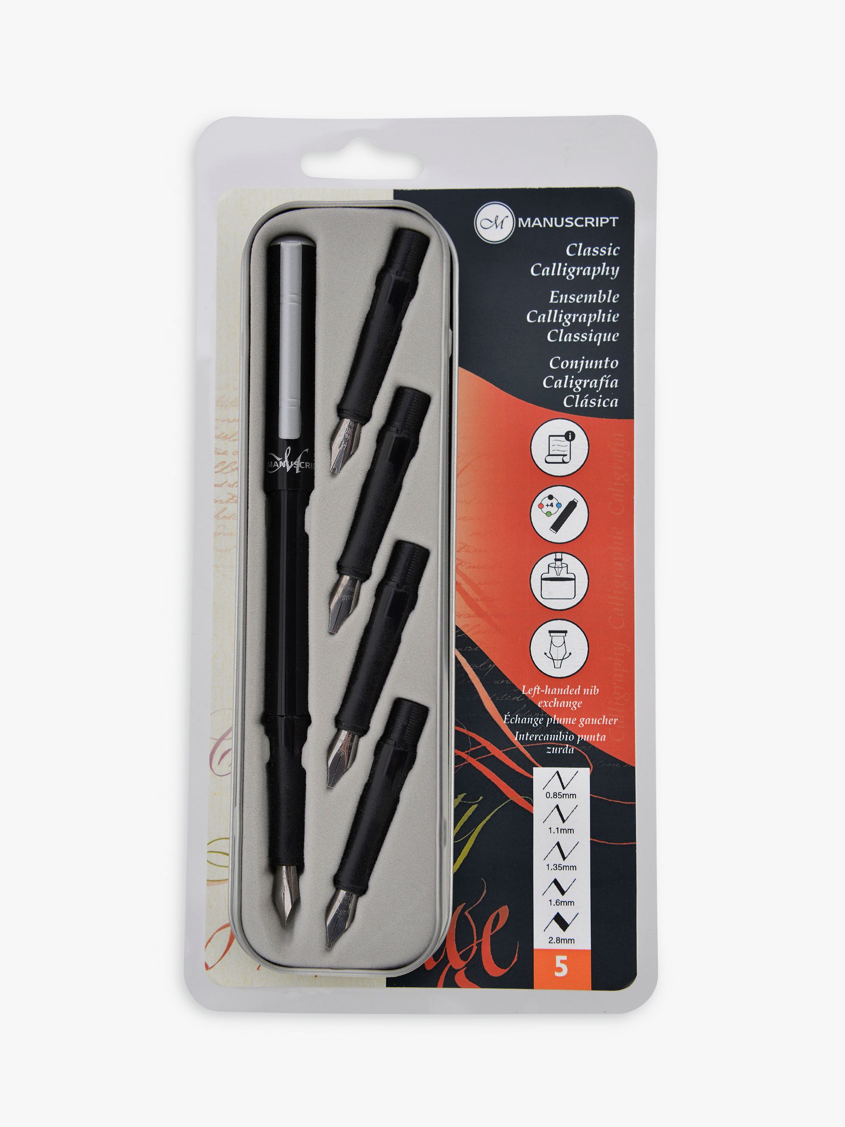 Manuscript Classic Calligraphy Pen with Nibs, Pack of 5