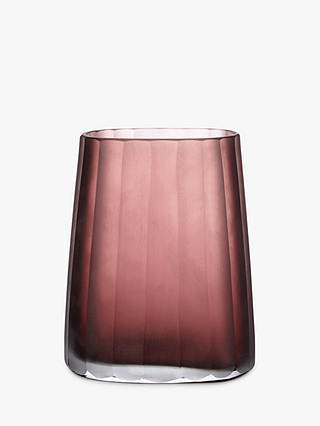 Design Project by John Lewis No.138 Wide Pleated Glass Vase, Burgundy
