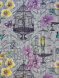 Matthew Williamson Orangery Wallpaper, Dove/Amethyst/Lemon W7141-02