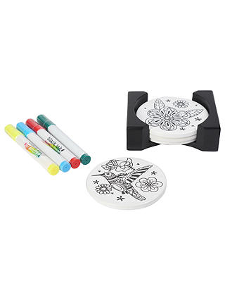 Dexam Just Add Colour Friends Garden Coasters, Set of 4, White/Black