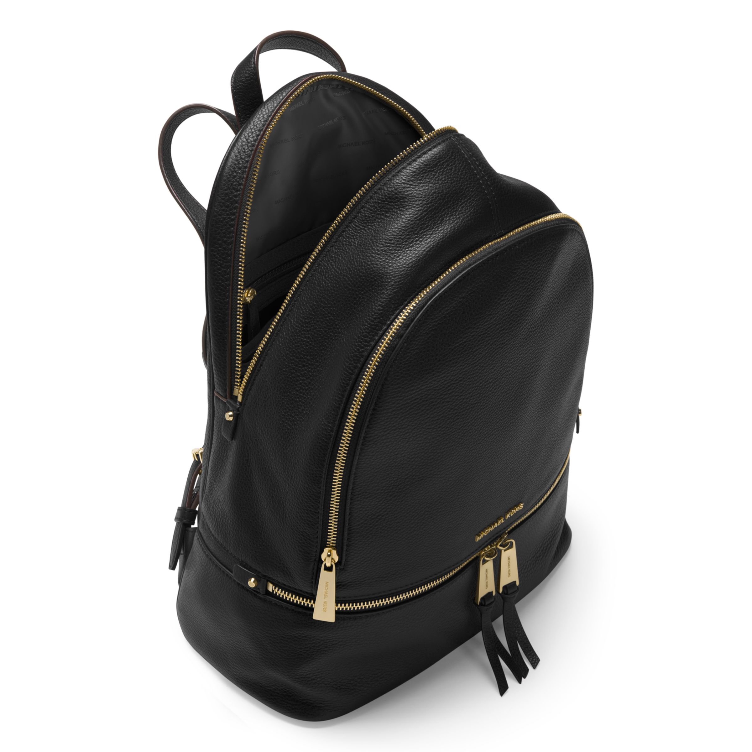 MICHAEL Michael Kors Rhea Leather Large Backpack, Black