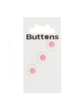 Groves Flower Button, 13mm, Pack of 3, Pink/White