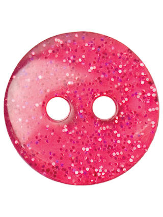 Groves Glitter Button, 12mm, Pack of 5, Pink