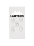 Groves Acrylic Button, 11mm, Pack of 5, Translucent