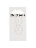 Groves Patterned Button, 22mm, Pack of 2, Clear