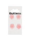 Groves Flower Button, 15mm, Pack of 4, Pink