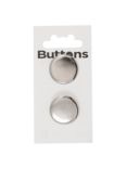 Groves Metal Blazer Buttons, 22mm, Pack of 2, Silver