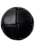 Groves Leather Look Button, 17mm, Pack of 4, Black