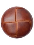 Groves Leather Look Button, 25mm, Pack of 2, Tan