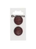 Groves Leather Look Button, 25mm, Pack of 2, Tan