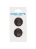 Groves Leather Look Button, 22mm, Pack of 2, Brown