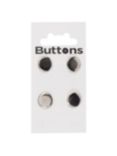 Groves Metal Blazer Buttons, 12mm, Pack of 4, Silver