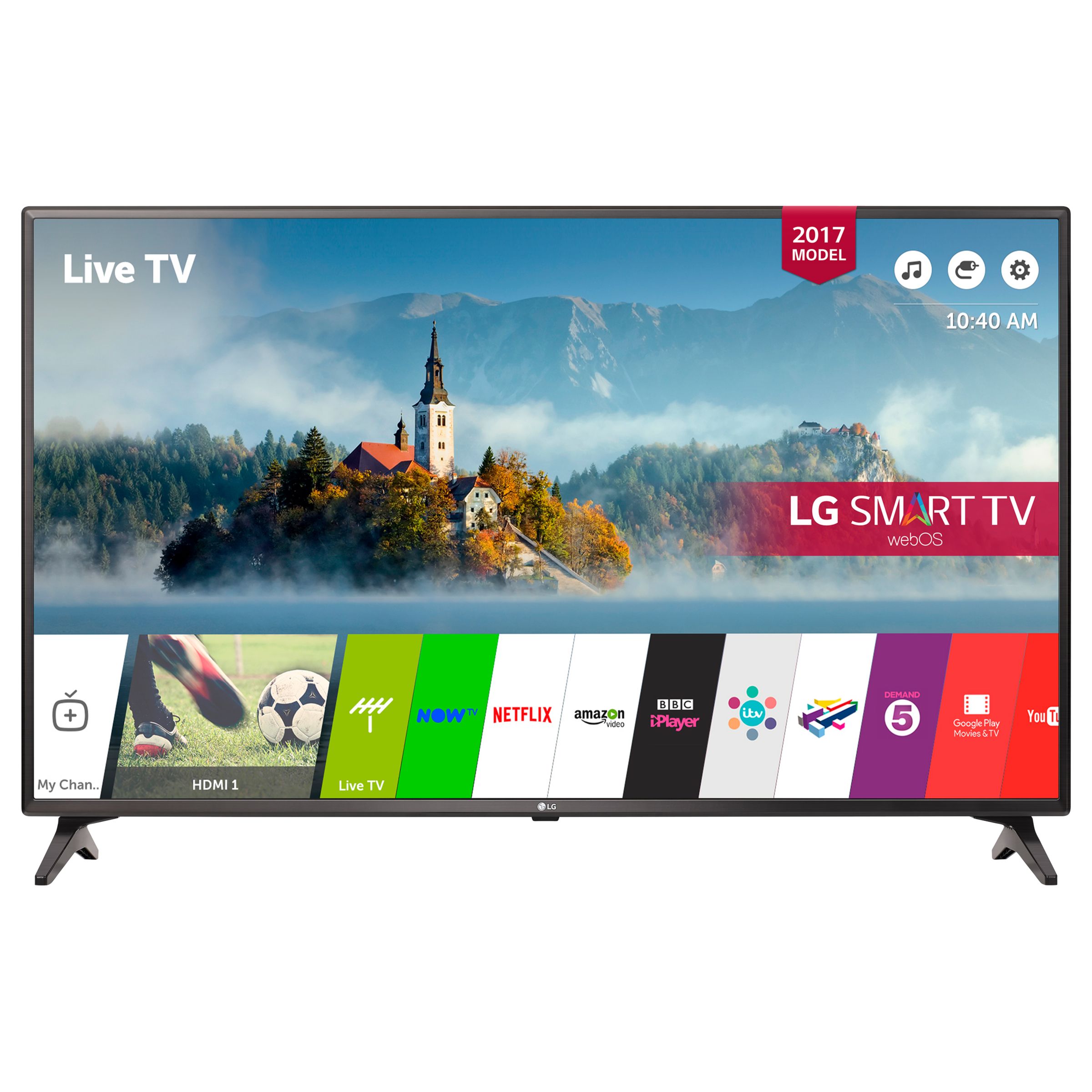 LG 49LJ594V LED Full 1080p Smart TV, 49" with Freesat HD & Freeview Play, Black