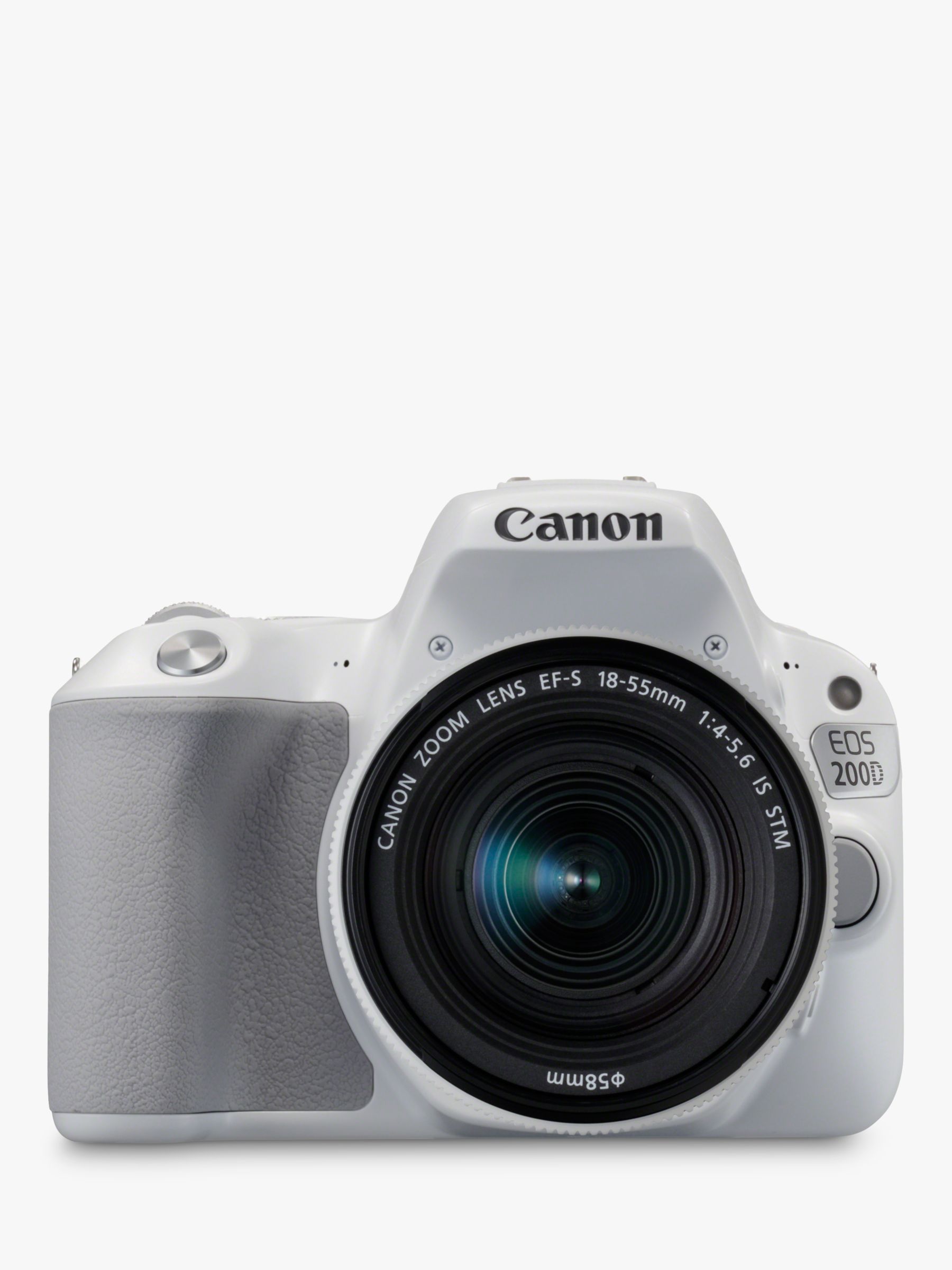 Canon EOS 200D Digital SLR Camera with 18-55mm f/4-5.6 IS STM Lens, 1080p Full HD, 24.2MP, Wi-Fi, Bluetooth, NFC, Optical Viewfinder, 3 Vari-angle Touch Screen, White