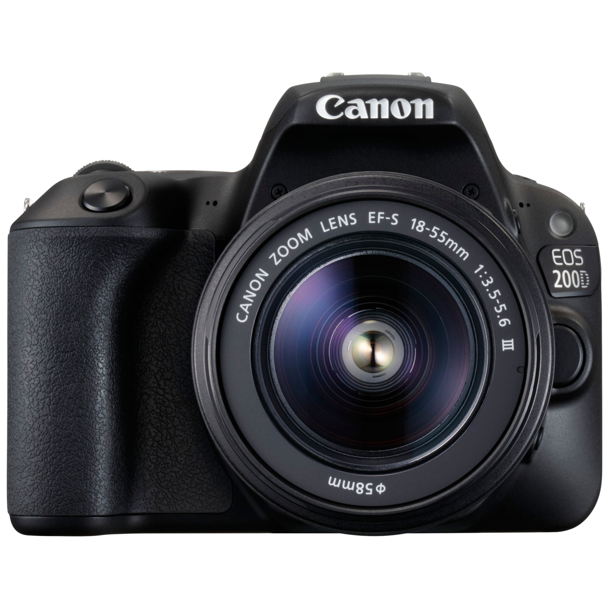 Canon EOS 200D Digital SLR Camera with 18-55mm f/3.5-5.6 III Lens, 1080p Full HD, 24.2MP, Wi-Fi, Bluetooth, NFC, Optical Viewfinder, 3 Vari-angle Touch Screen, Black