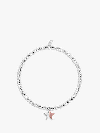 Joma Jewellery Sterling Silver Plated Astra Star Bracelet, Silver/Rose Gold