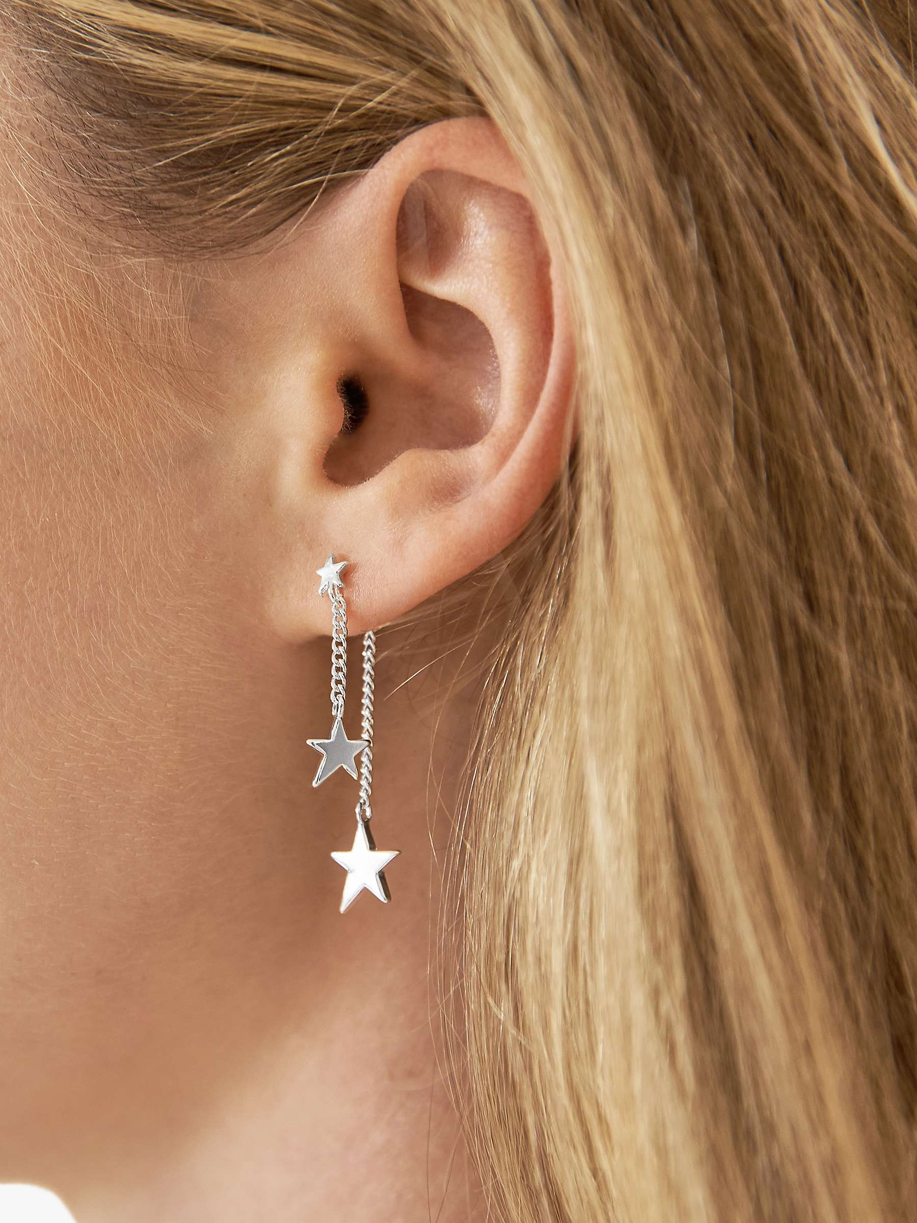 Buy Joma Jewellery Karli Star Drop Earrings, Silver Online at johnlewis.com