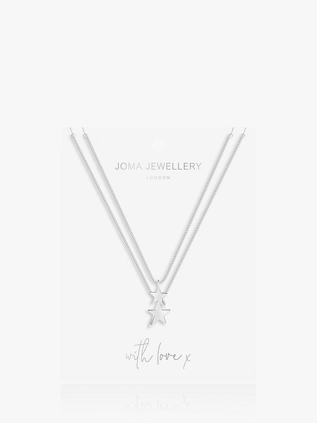 Joma Jewellery Karli Double Strand Star Pendant Necklace, Silver