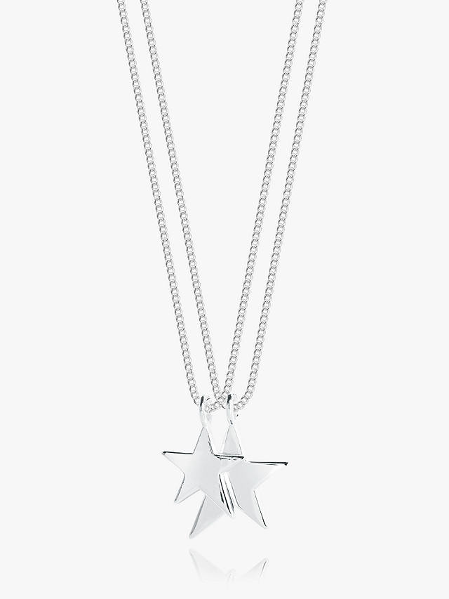 Joma Jewellery Karli Double Strand Star Pendant Necklace, Silver