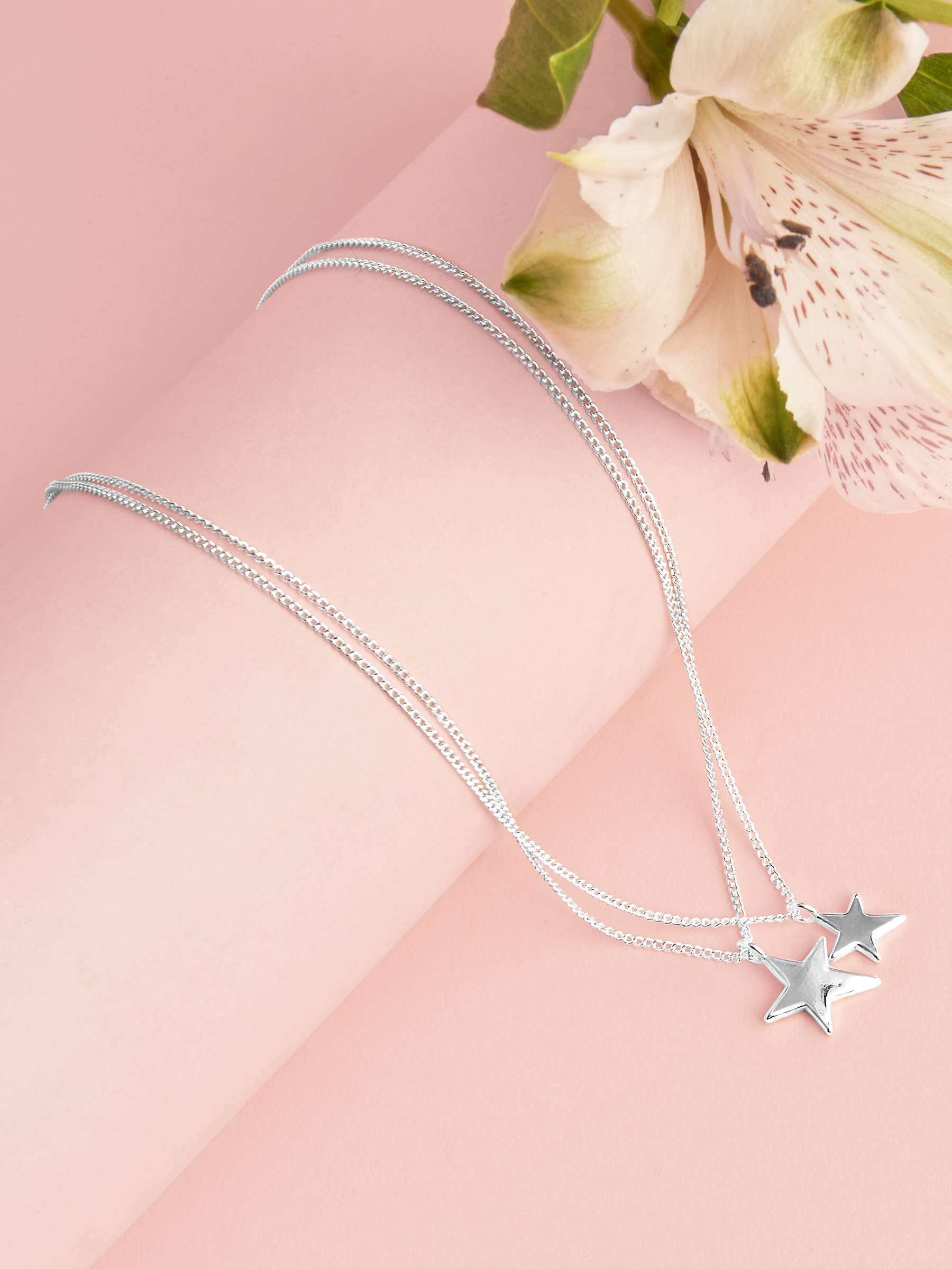 Buy Joma Jewellery Karli Double Strand Star Pendant Necklace, Silver Online at johnlewis.com