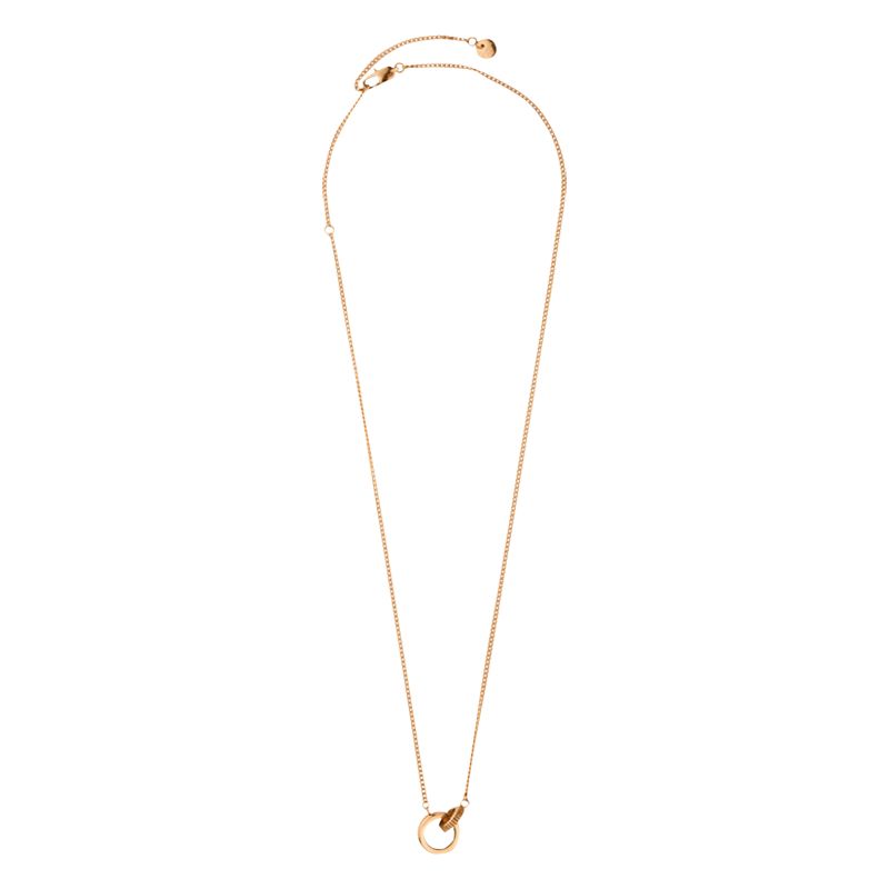 DYRBERG/KERN Two Circles Pendant Necklace, Rose Gold