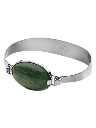 DYRBERG/KERN Delaney Hinged Gemstone Bracelet, Silver/Green